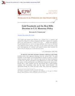 Gold Standards and the Real Bills Doctrine in U.S. Monetary Policy