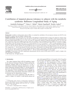 Contribution of impaired glucose tolerance in subjects with the