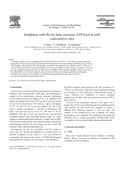 Irradiation with He-Ne laser increases ATP level in cells cultivated in