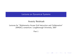 Lectures on Dynamical Systems