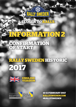 INFORMATION 2 - Rally Sweden