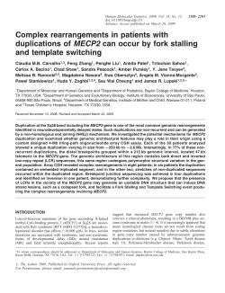 Complex rearrangements in patients with duplications of MECP2