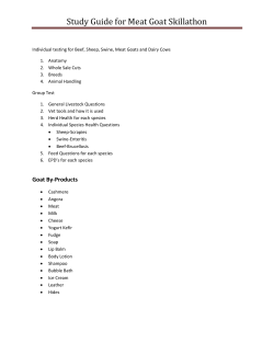 Study Guide for Meat Goat Skillathon