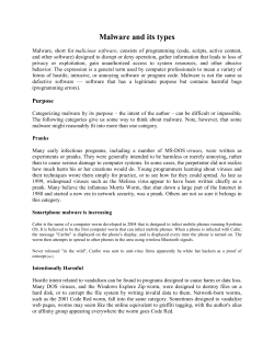 Malware and its types - IDC