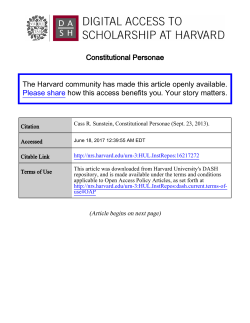 Constitutional Personae The Harvard community has made this