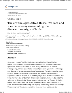 The ornithologist Alfred Russel Wallace and the controversy