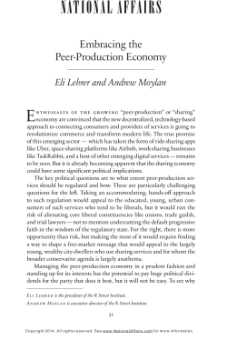 Embracing the Peer-Production Economy