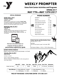 May 13th 2017 - YMCA of the Rockies