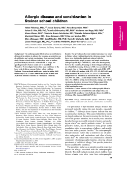 Allergic disease and sensitization in Steiner school children