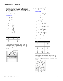 7-5 Parametric Equations