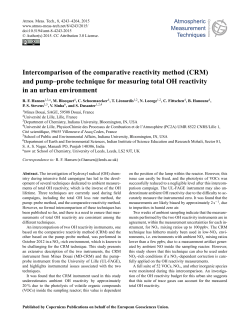 (CRM) and pump&ndash;probe technique for measuring total OH reactivity