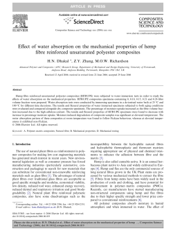 Effect of water absorption on the mechanical properties of hemp
