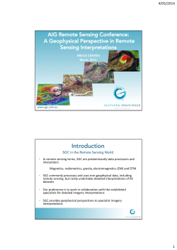 AIG Remote Sensing Conference: A Geophysical Perspective in