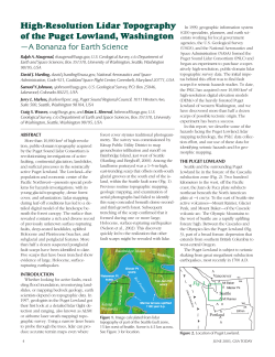 High-Resolution Lidar Topography of the Puget Lowland, Washington