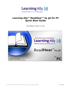 Learning Ally&trade; ReadHear&trade; by gh for PC Quick Start Guide