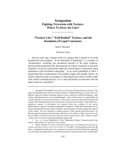 Torture, and the Insulation of Legal Conscience