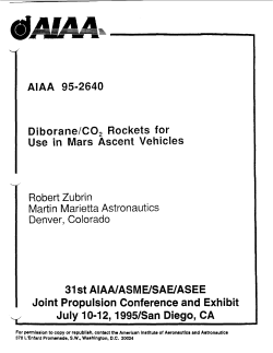 Diborane/CO2 rockets for use in Mars ascent vehicles
