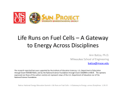 Life Runs on Fuel Cells &ndash; A Gateway to Energy Across