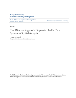 The Disadvantages of a Disparate Health Care System: A Spatial