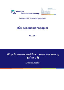 I&Ouml;B-Diskussionspapier Why Brennan and Buchanan are wrong