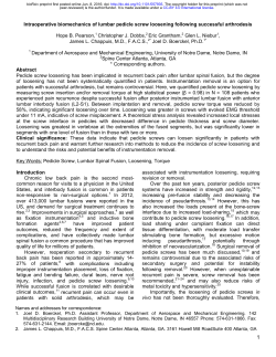 Intraoperative biomechanics of lumbar pedicle screw