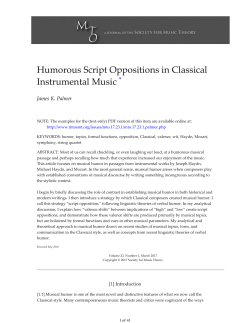 Humorous Script Oppositions in Classical Instrumental Music