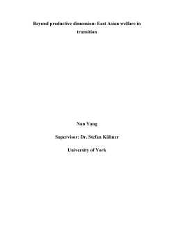 Beyond productive dimension: East Asian welfare in