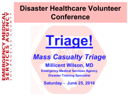 Mass Casualty Triage - LA County Disaster Healthcare Volunteers