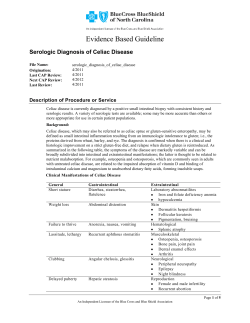 Serologic Diagnosis of Celiac Disease