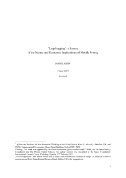 a Survey of the Nature and Economic Implications of Mobile Money