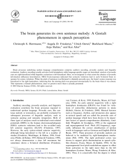 The brain generates its own sentence melody: A Gestalt
