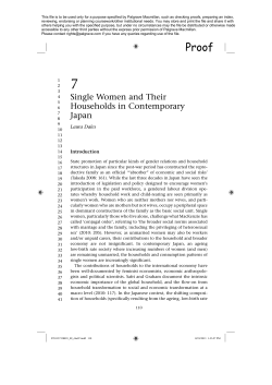 Single Women and Their Households in Contemporary Japan