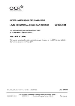 Question paper - Level 1 - Resource booklet - March