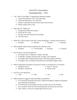 State Greenhand Quiz 2013