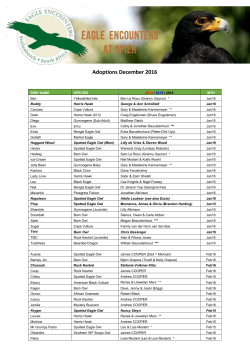 Adoptions - Eagle Encounters