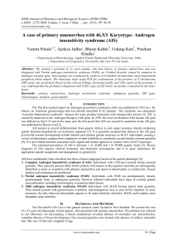 A case of primary amenorrhea with 46,XY Karyotype: Androgen