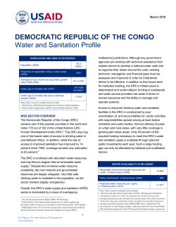 DEMOCRATIC REPUBLIC OF THE CONGO Water and