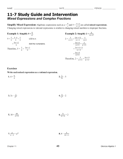 11-7 Study Guide and Intervention Mixed Expressions and Complex