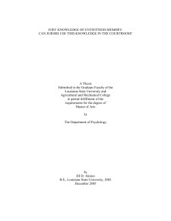 JURY KNOWLEDGE OF EYEWITNESS MEMORY