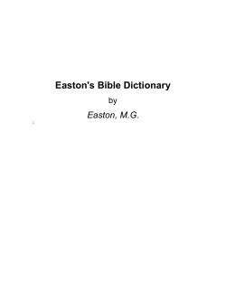Easton`s Bible Dictionary