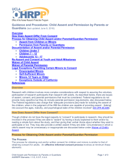 Guidance and Procedures: Child Assent and Permission by Parents or