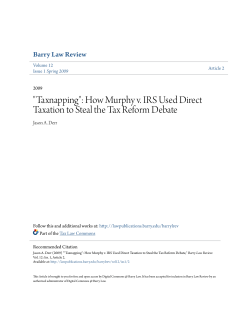 "Taxnapping": How Murphy v. IRS Used Direct Taxation to Steal the