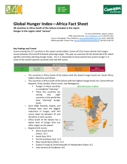 Global Hunger Index&mdash;Africa Fact Sheet