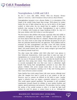 Nearsightedness, LASIK and CdLS