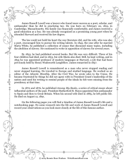 James Russell Lowell was a lawyer who found more success as a
