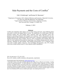 Side-Payments and the Costs of Conflict