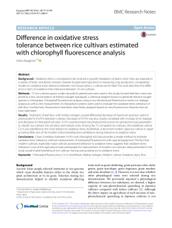 Difference in oxidative stress tolerance between rice cultivars
