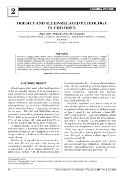 obesity and sleep-related pathology in children