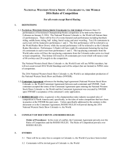 2016 Rules of Competition - National Western Stock Show and Rodeo