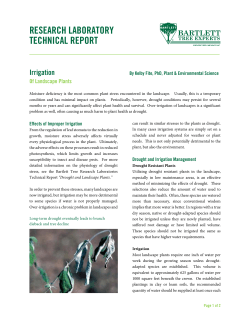 Irrigation of Landscape Plants